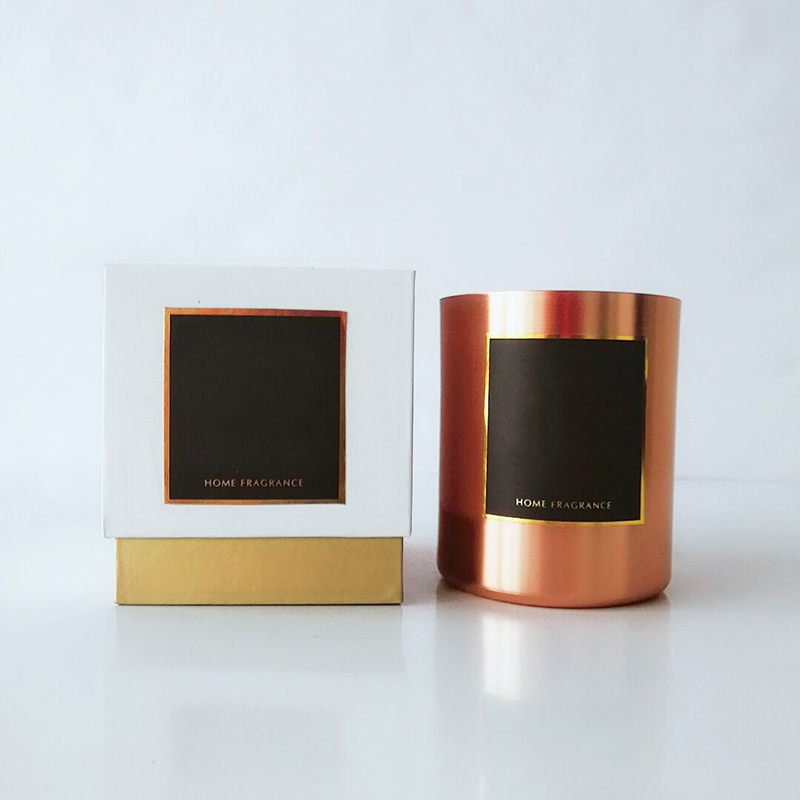 7*8cm luxury metal scented candle France with own designed packaging